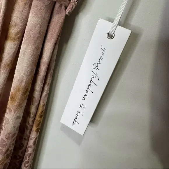 🍁NWT Young Fabulous and Broke YFB Siren Shirt Wrap Midi Dress Adobe Rose Spin XS - Picture 10 of 16